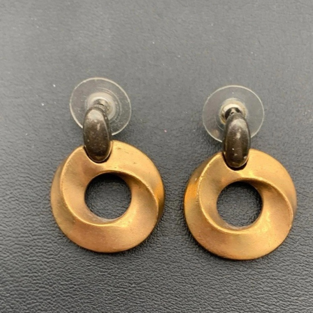 Chico's Gold and Black Twisted Earrings